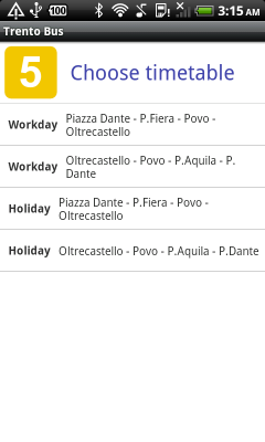 Trento bus schedule