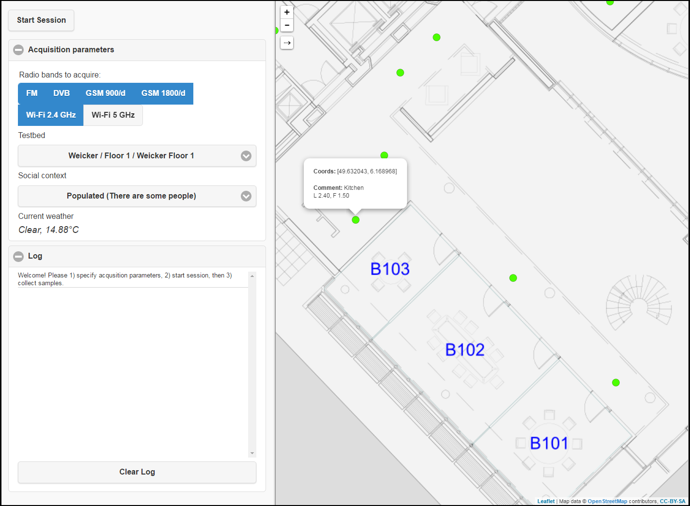 INDOORS data acquisition platform